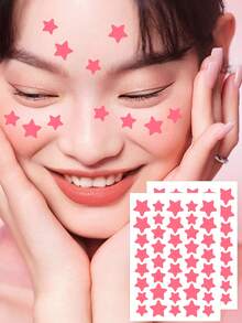 1400片彩色星星脸贴纸，星星贴纸，名人贴纸，可爱设计，脸部贴纸，深受年轻女性喜爱，各种颜色派对贴纸，可爱星形贴纸，脸部装饰贴纸，脸部贴纸，拍照道具，例如化妆/派对/角色扮演，化妆工具，情人节礼物。 - 星星 - 查看 5