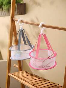 1pc Women's Makeup Brush Cleaning Sponge Tool Storage Rack, Foldable Mini Makeup Sponge Drying Net Bag, Home Use - D - View 2