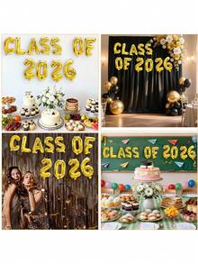 Class Of 2026 Balloons,16 Inch Gold 2026 Balloons Graduation, Golden Grad Foil Letter Number Balloons, Graduation Decorations 2026, 2026 Sign For High School College Graduation Party Grad Decorations - Gold - View 8