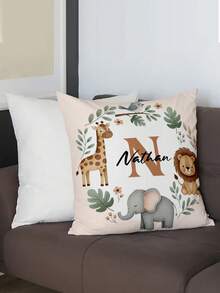 1 pieza Funda de almohada personalizable con texto impreso a doble cara, adecuada para regalos de vacaciones, funda de almohada con patrón DIY, regalo para familia, amigos y para ti mismo - Blanco - Ver 4