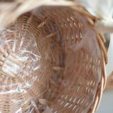 1pc Woven Wedding Flower Basket, - Features A Removable Liner And Serves Multiple Purposes For Storing Flower Petals. Available In Pastel Blue, White, And Grey, It'S Perfect For Home Use, Weddings, Photo Props, And Garden Storage - Basket - View 9