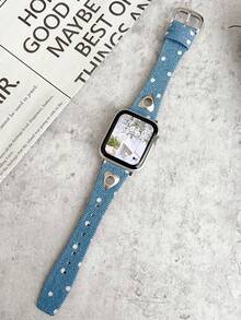 1条心形波点牛仔皮革表带，兼容 41mm、40mm、38mm，编织牛仔表带，适用于 Series 1-10、9、8、7、6、5、4、3、2、1，替换表带尺寸为49mm、45mm、44mm、42mm。 - 彩色 - 查看 17