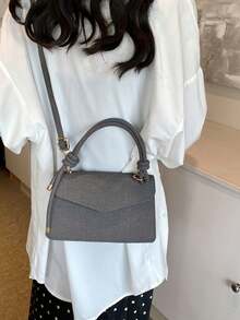 New Retro Mini Square Bag Small Unique Design Textured Crossbody Shoulder Handbag For Women - Black - View 4