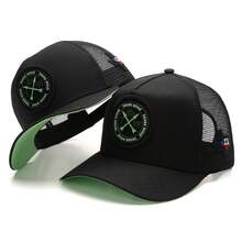 Texas Wind Country Trucker Cap With Curved Brim And Mesh Detail - 黑綠色 - 查看 5