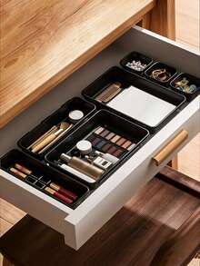 8pcs Detachable Drawer Storage Boxes, Made Of Lightweight Plastic, Can Be Disassembled And Combined, Suitable For Storing Jewelry, Stationery, Toys, Kitchen Supplies Etc. In Messy Areas Like Desktops, Kitchens, Bedrooms, Easy To Insert Design, Applicable For Office, Kitchen, Bedroom And Other Scenarios - Multicolor - View 8