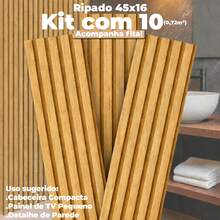 Versatile Self-Adhesive Slatted Panel Wall Covering Premium MDF Slatted Panels - 榛子橡樹 - 查看 9