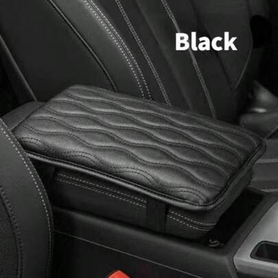 Car Armrest Pad, Heightened Thickened Widened, Rhombus Leather Memory Foam, Universal Central Console Armrest Cushion