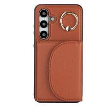 PU 人造皮革手機殼，適用於 Galaxy A17 A56 A36 A26 A16 A55 A35 A15 A54 A14 A73 A53 A13 A72 A52 A71 A51 4G 5G，附環形支架，RFID 防盜錢包手機殼，適用於 Galaxy S26 S25 Edge S24 S23 S22 S21 FE Plus Ultra，附支架卡槽保護殼 - 棕色 - 查看 42