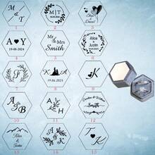 Personalized Laser Engraved Double Slot Acrylic Top Ring Box, Velvet Ring Box, Custom Hexagonal Ring Box, Luxury Ring Box, Engagement Ring Box, Antique Ring Box, Proposal Ring Box - Multicolor - View 25