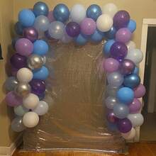 60 Packs 12 Inch Frozen-Themed Party Winter Snowflake Balloon, Metallic Purple Blue White Silver Balloons With Confetti Balloon For Birthday Party Baby Shower Christmas Winter Wonderland Party Decorations - Ice and Snow Set - View 5