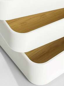 Thickened Wood Grain Tea Tray, Rectangular Tea Cup Holder For Living Room Coffee Table, Kitchen Snack Tray - White - View 7