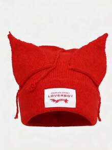 Solid Color Cute & Fashionable Versatile Ear Beanie Hat, Unisex Knitted Brimless Cap For Spring & Autumn - Multicolor - View 23
