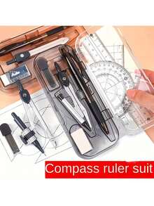8pcs Student Math Geometry Kit Drafting Tools Set With Storage Box - Sets - View 5
