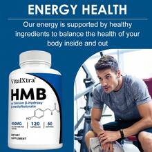 HMB Supplement - Contains 50 Mg Calcium, 950 Mg Calcium Β-Hydroxy-β-Methylbutyrate Monohydrate - Supports Muscle Function And Balance - 120 Capsules - 1瓶 - 查看 7