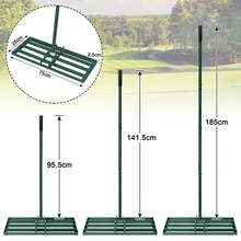 Lawn Squeegee Stainless Steel Lawn Levelling Rake With Adjustable Length Handle, Lawn Squeegee For Sanding, Pulling, Leveling Rake, Surface Leveler For Golf Course, Garden - Green 25*75cm - View 4
