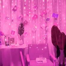 4pcs LED Curtain Lights With 8 Lighting Modes, Color Changing, Remote Control, USB Powered Fairy Lights For Wedding, Party, Birthday, Christmas, Easter, Mother's Day, Halloween Decor, Hanging Backdrop - USB Plug Curtain Light - View 20