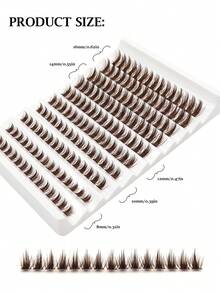 150片D型卷翘棕色假睫毛簇，自然精致棕色假睫毛簇，卡通仙女款假睫毛簇，单根假睫毛，适用于DIY睫毛嫁接 - D - 查看 5