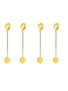 1pc/2pcs/4pcs Stainless Steel Coffee Spoon, Round Disc Long Handle Ice Cream Spoon, Style Honey Stirring Spoon, Bar Mug Cocktail Mixing Spoon - View 11