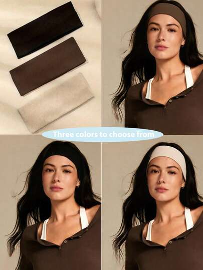 1/3pcs Minimalist Knitted Headband, Collegiate Streetwear Sports Headband, Multi-Color Options, Unisex, Can Be Used As Year-Round Hair Accessory, Headscarf, Sweatband, School/College Supplies, Autumn/Winter Headband, Women's Resort Hair Accessory, Elegant Headscarf, Women's Headscarf, Soft Headband