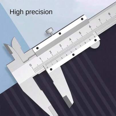 1 thước kẹp Vernier bằng thép không gỉ, dụng cụ đo chính xác cho các dự án DIY, không cần pin.