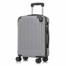 YONSLY Hard Shell Suitcase 16/20/24/28 Inches With 4 360° Wheels Sturdy Double Zipper Combination Lock Mesh Pocket Soft Rubber Handle Travel Suitcase - 淺灰色 - 查看 10