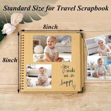 Scrapbook 80 Pages 8x8 Inch Junk Journal Album For Wedding Anniversary Family Memory Book DIY Craft Projects Brown - 1 - View 4