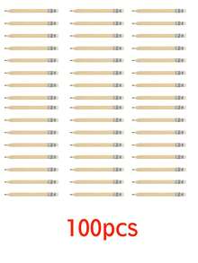 100pcs Customized Text/Logo Wedding Favor Pencils, Engraved Short Wooden Pencils For Wedding Guest Gifts, Student Short Wooden Pencils, Back To School - Wood Color - View 7