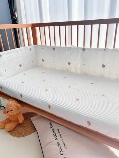 1件装 240厘米婴儿床一体式长床护栏安全防护软垫防撞杆加厚保护垫布套婴儿房装饰