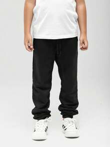 Boys' Sweatpants With Pockets Sizes 4/6/8/10/12 - Black - View 1