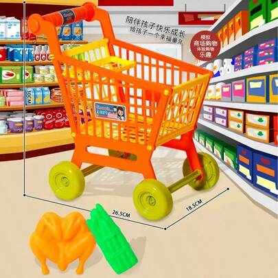 Carritos de Compras de Juguete Simulados | Material ABS, Juguetes Interactivos de Juego de Roles, Ideal para Regalos de Cumpleaños y Navidad