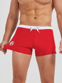 Maillots de bain pour hommes grande taille sexy avec poche zippée, shorts de plage pour sports - Rouge - Voir 2