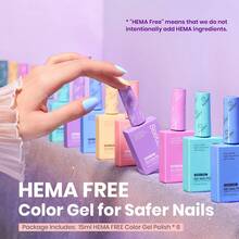 Beetles 15ML 6 Colors  HEMA-Free Pastel Gel Polish - Fairy Tale Dream, Pastel Yellow Pink Blue Purple, Colorful Bottle, Soak Off UV LED Manicure - Bộ sơn gel không chứa Hema, 6 màu, 15ml - Xem 2