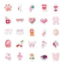 50 pièces/paquet Autocollants roses, autocollants d'ours en peluche, autocollants ludiques, cadeaux roses, autocollants mignons, autocollants kawaii, autocollants de nœuds roses, autocollants en vinyle imperméables, décalcomanies et autocollants en vinyle pour bouteilles d'eau, ordinateurs, ordinateurs portables, téléphones, bagages, cahiers, réfrigérateurs, fournitures de fête en tant que cadeaux, cadeaux pour les filles - Rose bonbon - Voir 4