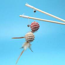 4pcs Handmade Cat Toys Set, Include Feather Toy, Wooden Cat Wand, Interactive Pet Stick, With Artificial Feathers, Sisal Rope, Bells, Mouse Toy, Battery-Free - Multicolor - View 11