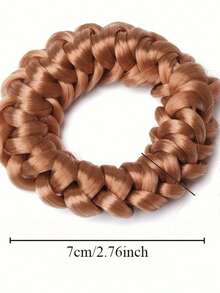 2pcs Retro Style Elastic Hair Ties, Made Of Polyester Fiber And Spandex, Designed For Women's High Ponytail Hairstyles - Multicolor - View 5