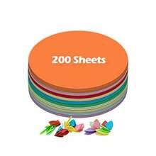 2 Inch Assorted Color Construction Paper Circles 200 Sheets For Arts And Crafts School Crafting Supplies Durable Craft Paper For DIY Projects - Multicolored - View 1