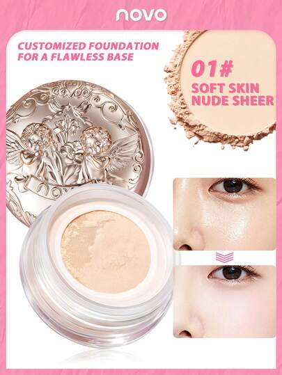 NOVO 毛孔隐形哑光散粉，控油持久，打造光泽哑光妆效，轻薄不厚重，适合Y2K时尚、魅力时尚，也适合生日、情人节礼物、狂欢派对等场合，最佳颜色