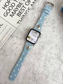1条心形波点牛仔皮革表带，兼容 41mm、40mm、38mm，编织牛仔表带，适用于 Series 1-10、9、8、7、6、5、4、3、2、1，替换表带尺寸为49mm、45mm、44mm、42mm。 - 彩色 - 查看 10