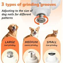 2 In 1 Pet Nail Clipper And Grinder With Dual LED Lights, USB Rechargeable Electric Nail File For Small Medium Large Dogs Cats, Quiet Pet Grooming Kit With Splash Guard, Cat Dog Claw Trimmer - A - View 5