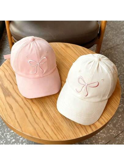 1/2pcs Women Butterfly Embroidered Baseball Cap, Solid Color Adjustable Versatile Sun Hat, Summer Outdoor UV Protection Sun Visor