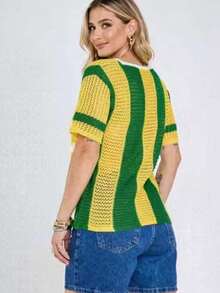Brazil Jersey, Tricot, V-Neck, Premium Openwork Knit, Modern Look To Cheer On The 2026 World Cup In Style - 彩色 - 查看 3