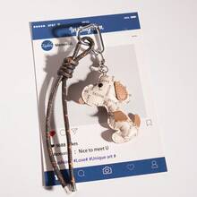 1pc Dog Bag Charm, Original Designer Leather Keychain, Cute Backpack Pendant - Multicolor - View 5