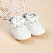 Giày trẻ sơ sinh unisex 0-1 tuổi, giày thể thao đế cao su, giày trẻ sơ sinh. - trắng - Xem 7