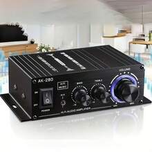 AK280 1 X 600W Dual-Channel Mini Power Amplifier, HiFi Stereo Compact Audio Power Amplifier, 2.0-Channel, Class AB, RCA/AUX Input, Bass And Treble Control, Suitable For Audio Amplifier Of Home, Computer And Car Music Player, Without Power Adapter And Power Cord (Excluding Power Adapter And Power Cord). - AK280 - View 11