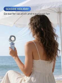 AOYI 1pc Rechargeable Digital Display Handheld Mini Fan With 100 Adjustable Speeds, Ice Cooling Function, Long Battery Life, Comes With USB Charging Cable - Multicolor - View 11