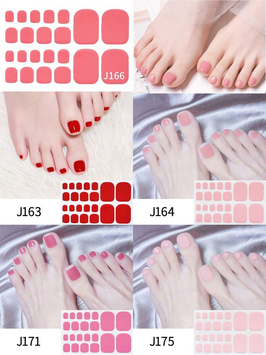 Bộ 110 miếng dán móng chân tự dính Dopamine, miếng dán móng mùa hè, miếng dán móng màu Macaron phủ kín, miếng dán móng đơn giản màu trơn, miếng dán móng màu đỏ và hồng, miếng dán móng màu trơn, miếng dán móng phủ kín, miếng dán móng đơn giản màu trơn, tự dính dành cho nữ, không cần nung, giữ được 30 ngày. - Nhiều màu - Xem 1