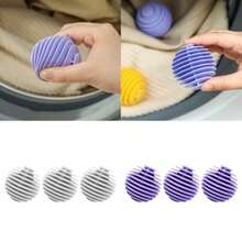 6pcs Laundry Ball Silicone Wash Ball For Washing Machine Lint Remover Dryer Balls Soft Pet Fur Catcher Balls For Laundry Reusable Home Gadgets White/Purple - Purple - View 5