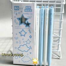 Bộ 4 bút bi gel hình ngôi sao xoay, ruột bút xoay có ngôi sao xanh bật ra khi xoay, văn phòng phẩm hoạt hình dễ thương, sáng tạo dành cho học sinh viết và đánh dấu văn phòng, kiểu dáng bán chạy. - Nhiều màu - Xem 15