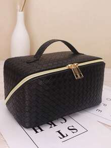 Waterproof PU Leather Cosmetic Bag, Portable Toiletry Makeup Bag, Makeup Organizer Bag, Large Capacity Double-Layer Makeup Bag, Waterproof PU Skincare Bag, Cosmetic Travel Bag, Makeup Bag, Skincare Bag, Toiletry Bag, Travel Essentials, Cruise Essentials, Bohemian Style - Multicolor - View 14