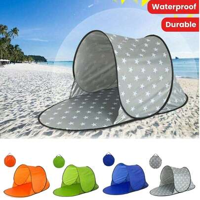 30-Second Quick Open Beach Tent - UV Protection Sun Shade, Lightweight Beach Cabana, Outdoor Adventure Canopy - 30s Fast Setup - Beach Family Essential - Music Festival Camping Gear - Backyard Sun Shade - Sports Event Sunshade - Emergency Sun Protection